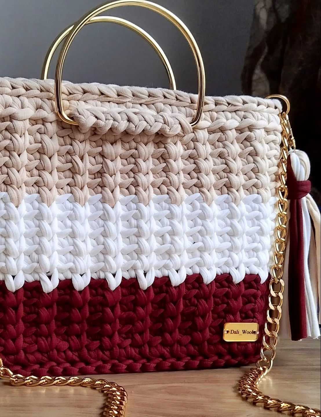 stylish handcrafted bag burgundy color