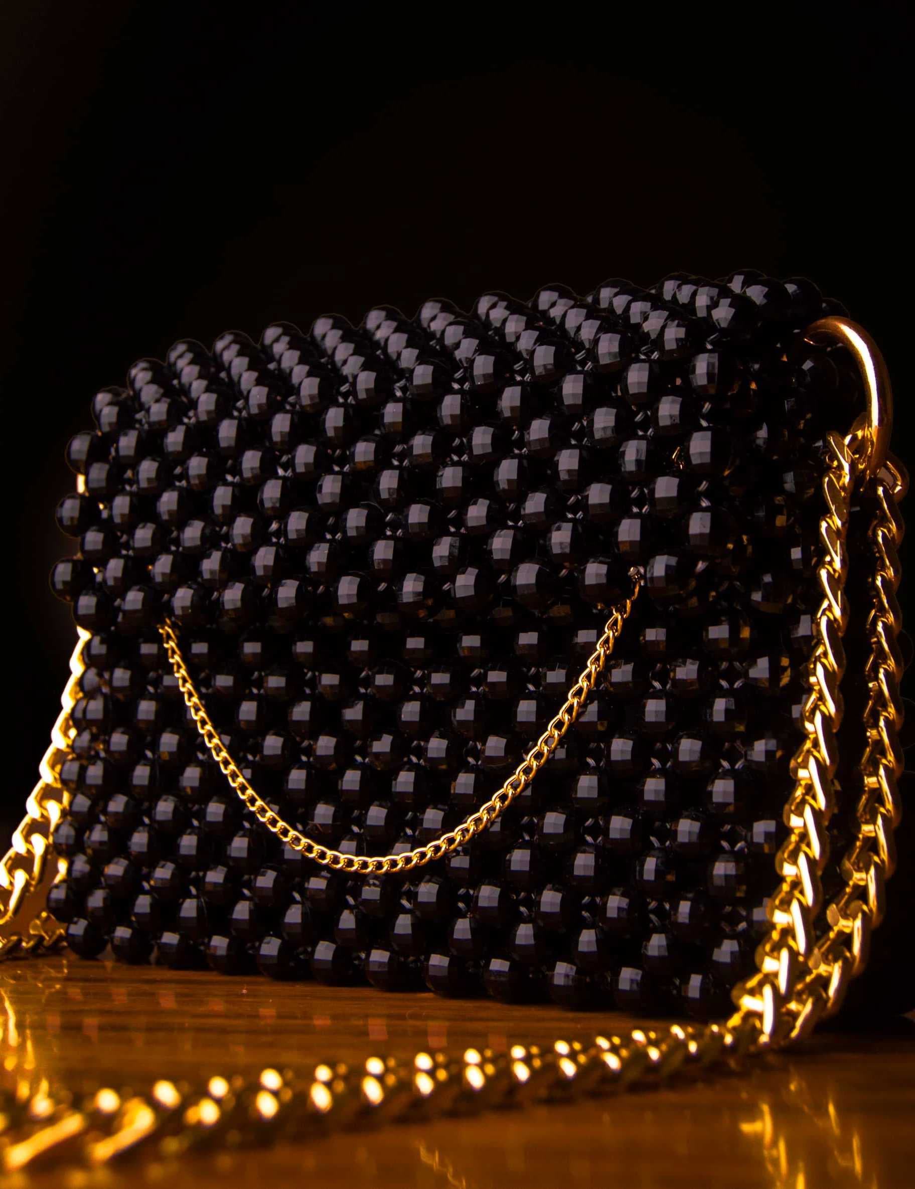 Padded Acrylic Crystal Handbag black