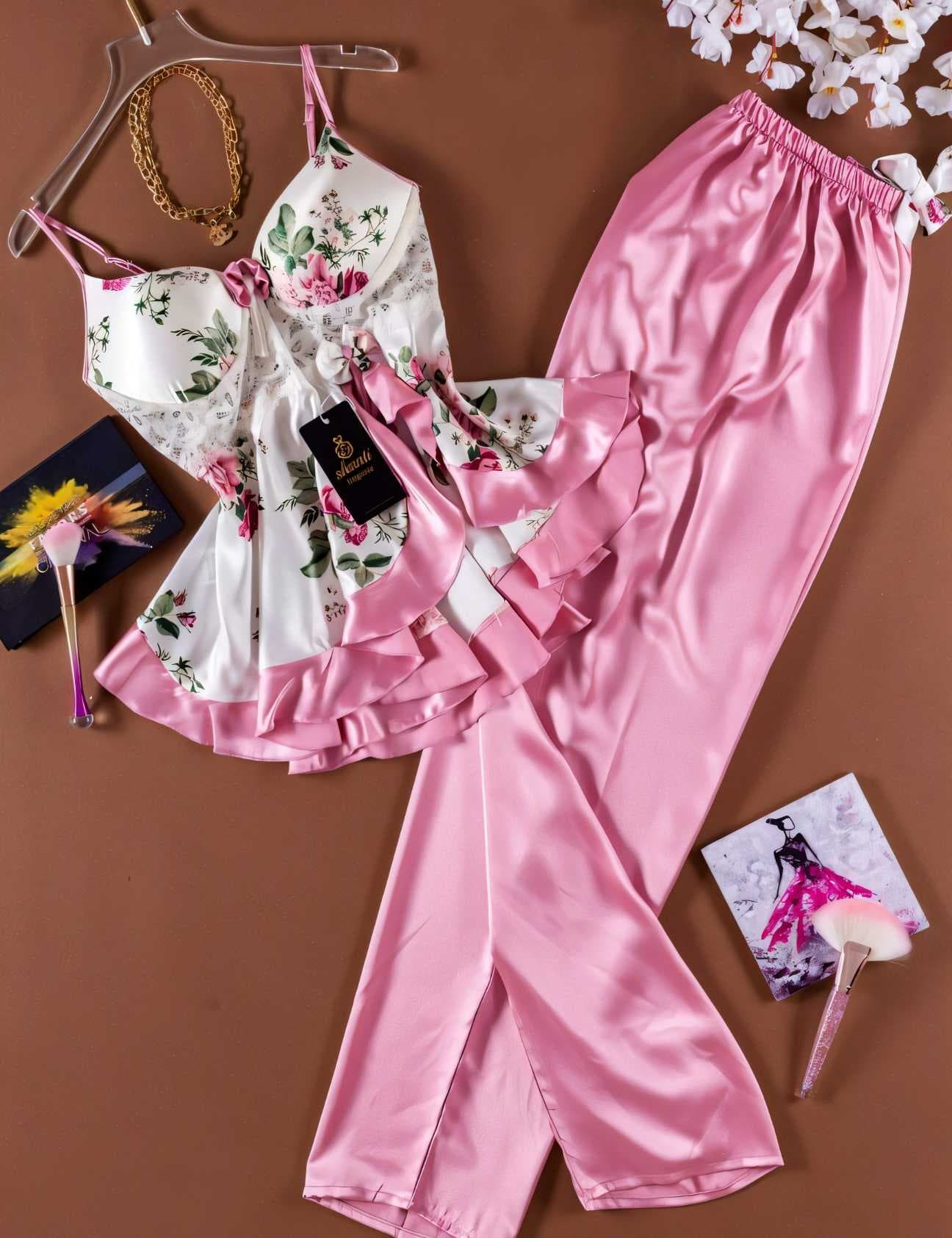 satin lingerie set purple  42