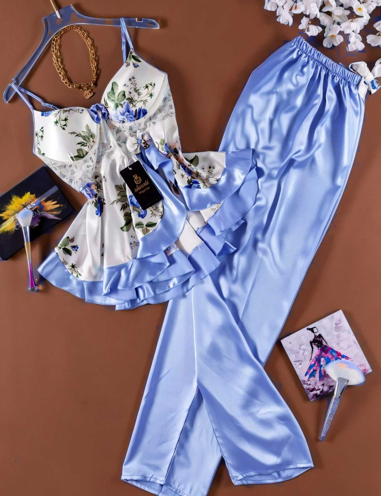satin lingerie set purple  44