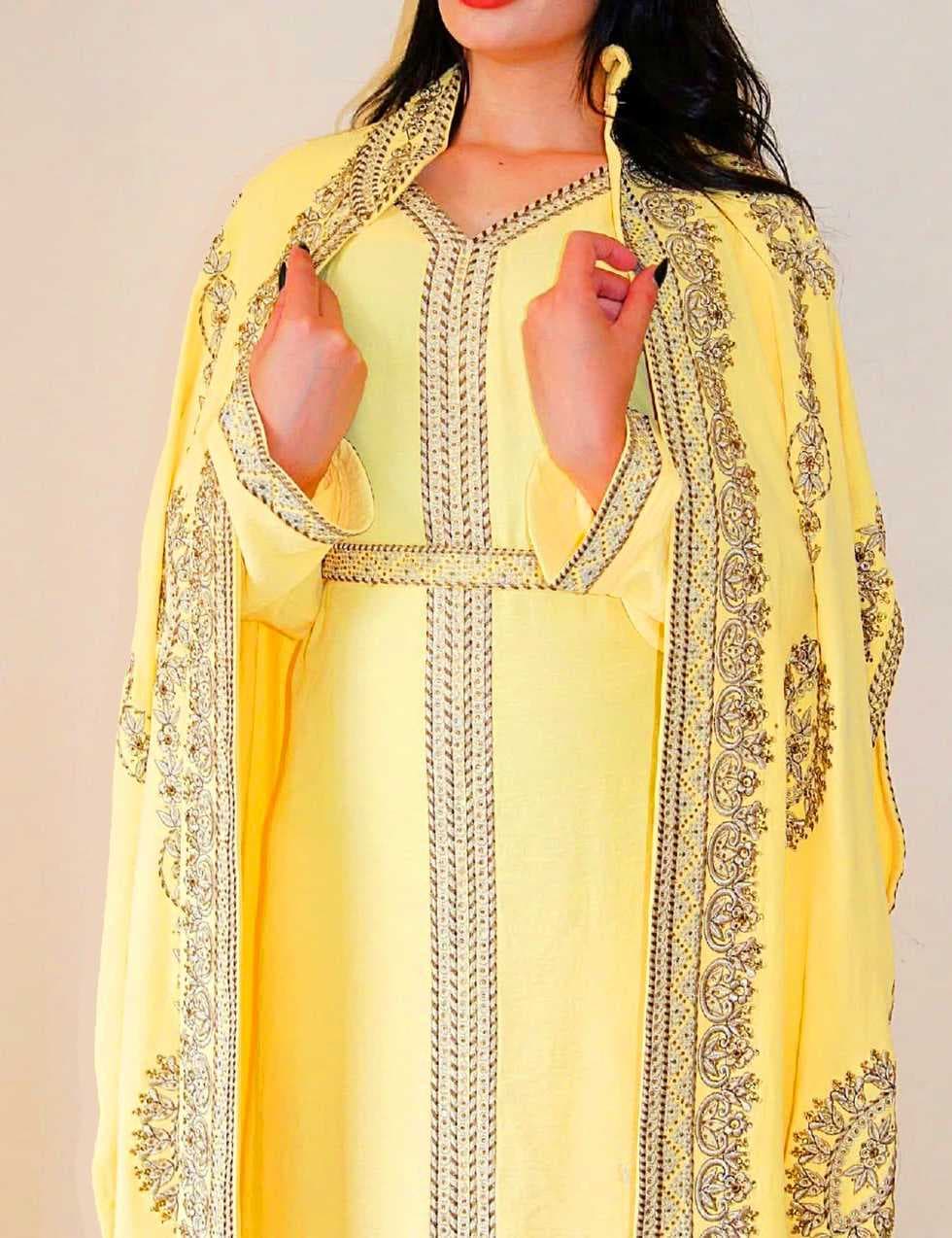embroidered caftan Yellow  L