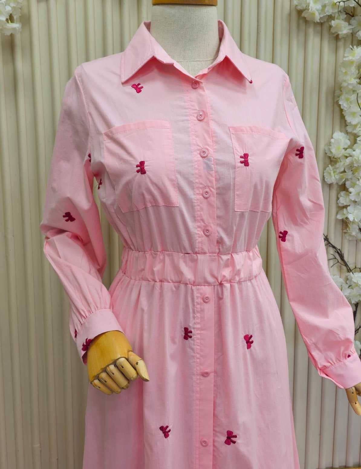 Fabric dress Pink L
