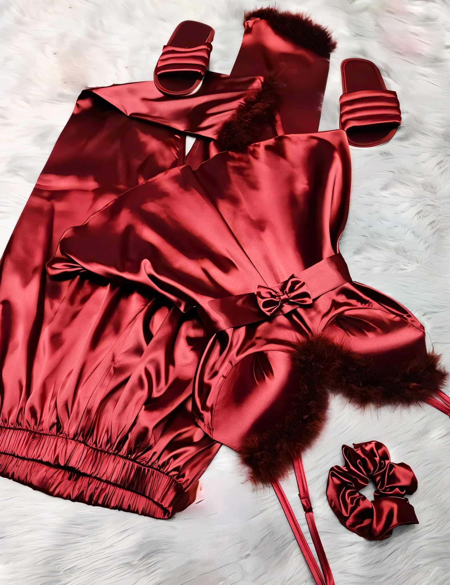 bridal pajama set red 44