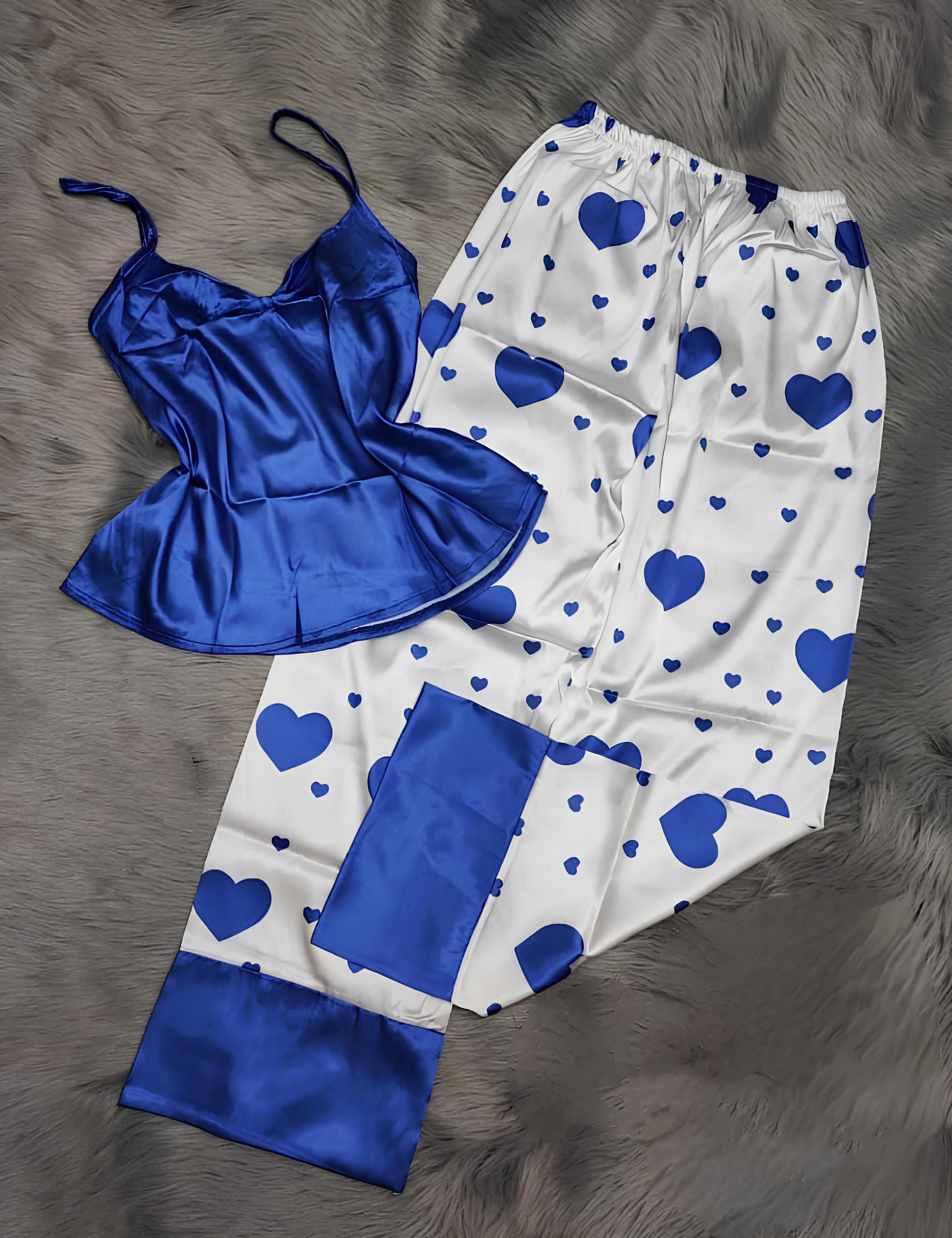 Women's satan pajamas Dark Blue 40
