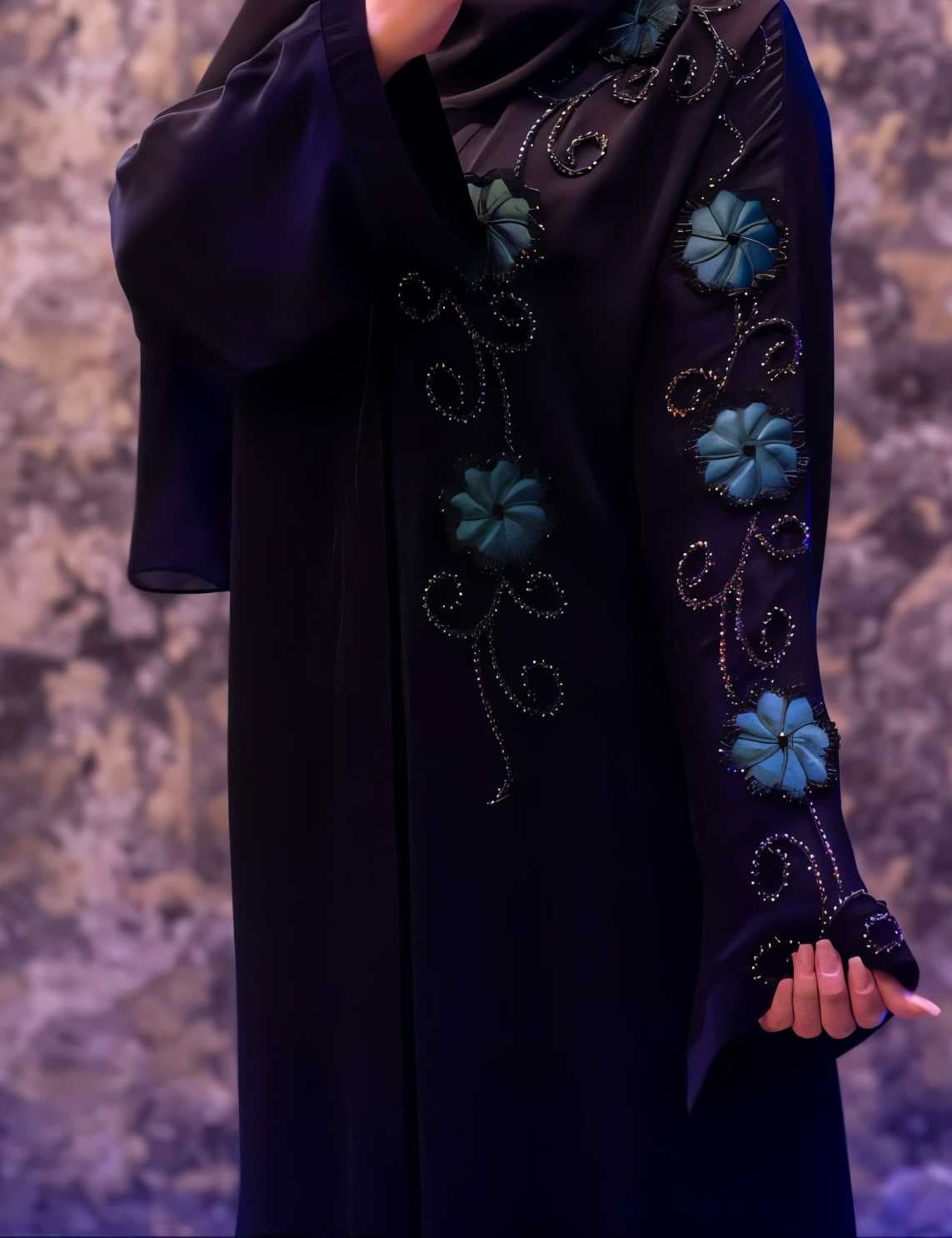 black abaya Dark Blue M