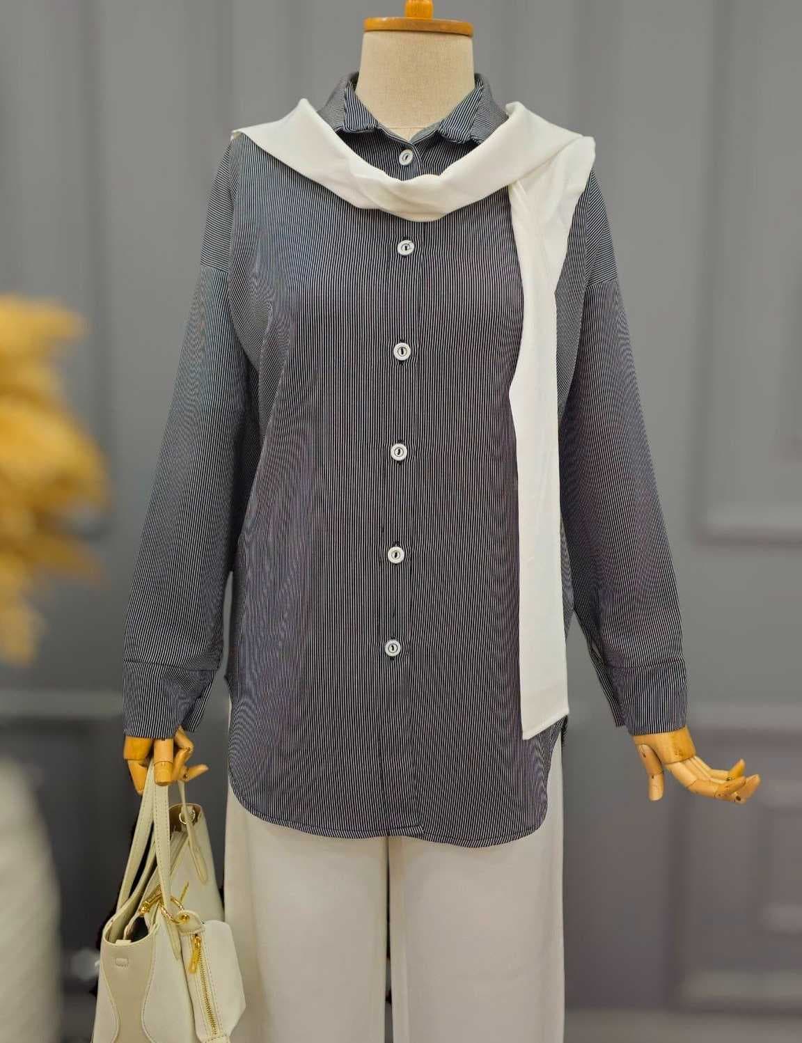 striped set gray S