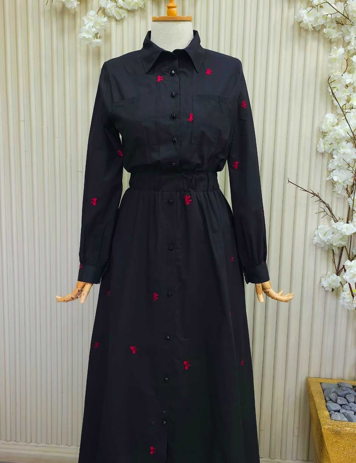 Fabric dress black L