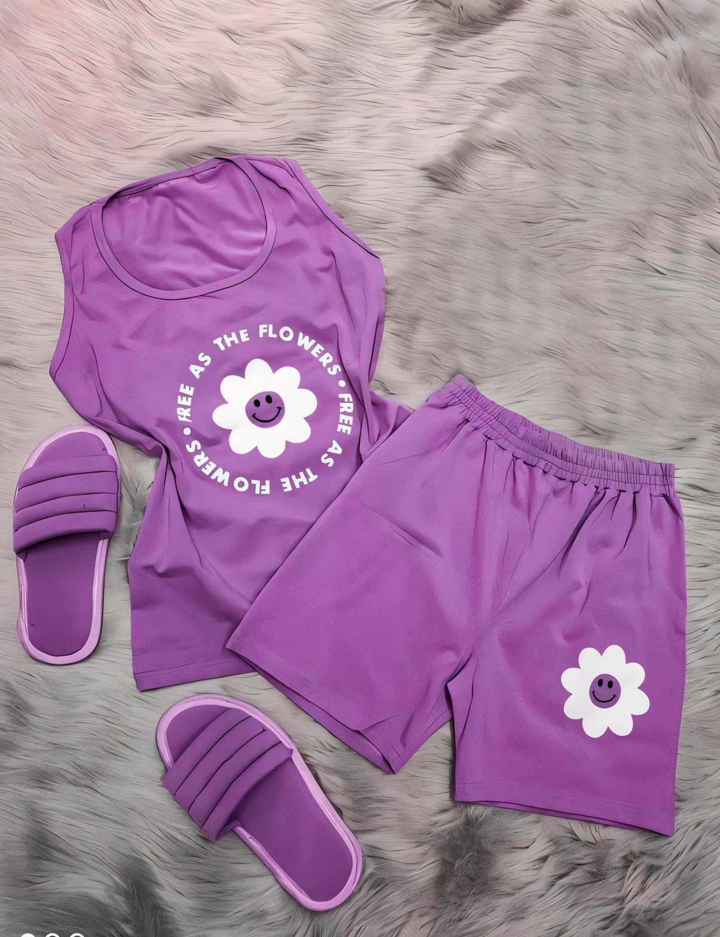 pajama shorts purple M