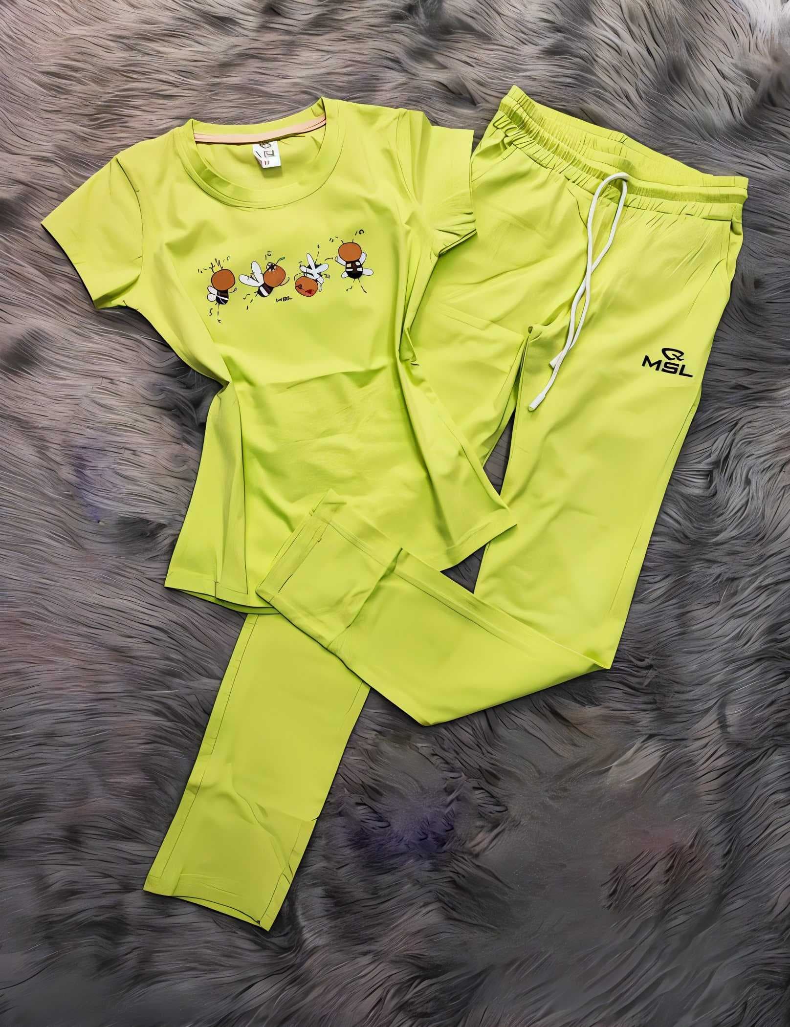 Women's pajamas cotton light green XL